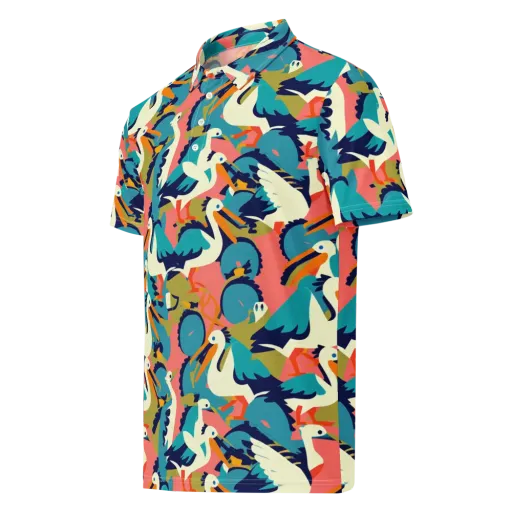 Tidal Flock on a Men's Slim Fit Polo Shirt