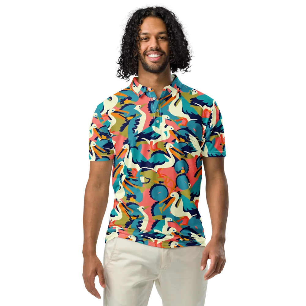 Tidal Flock on Men's Slim Fit Polo Shirt — Front