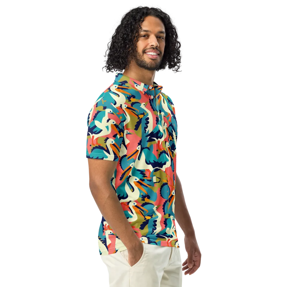 Tidal Flock on Men's Slim Fit Polo Shirt — Right Front