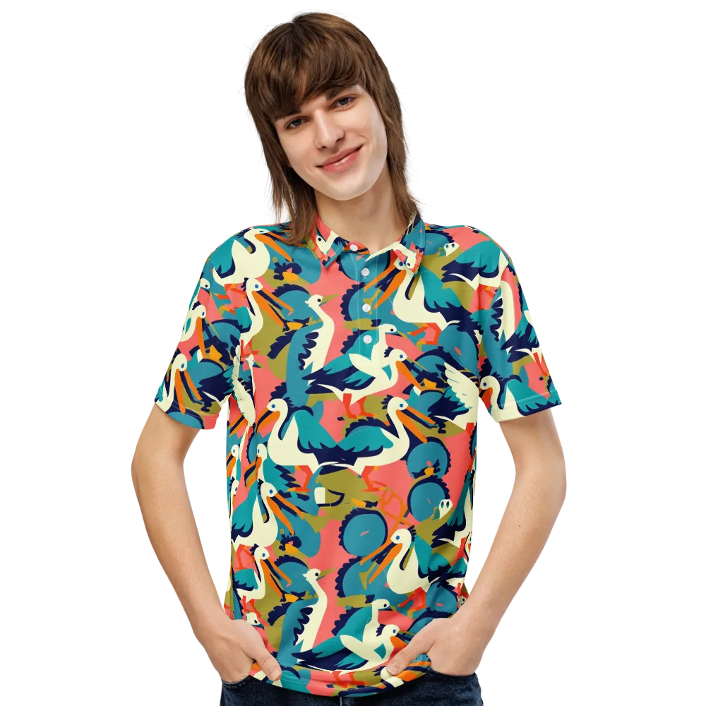 Tidal Flock on Men's Slim Fit Polo Shirt — Front