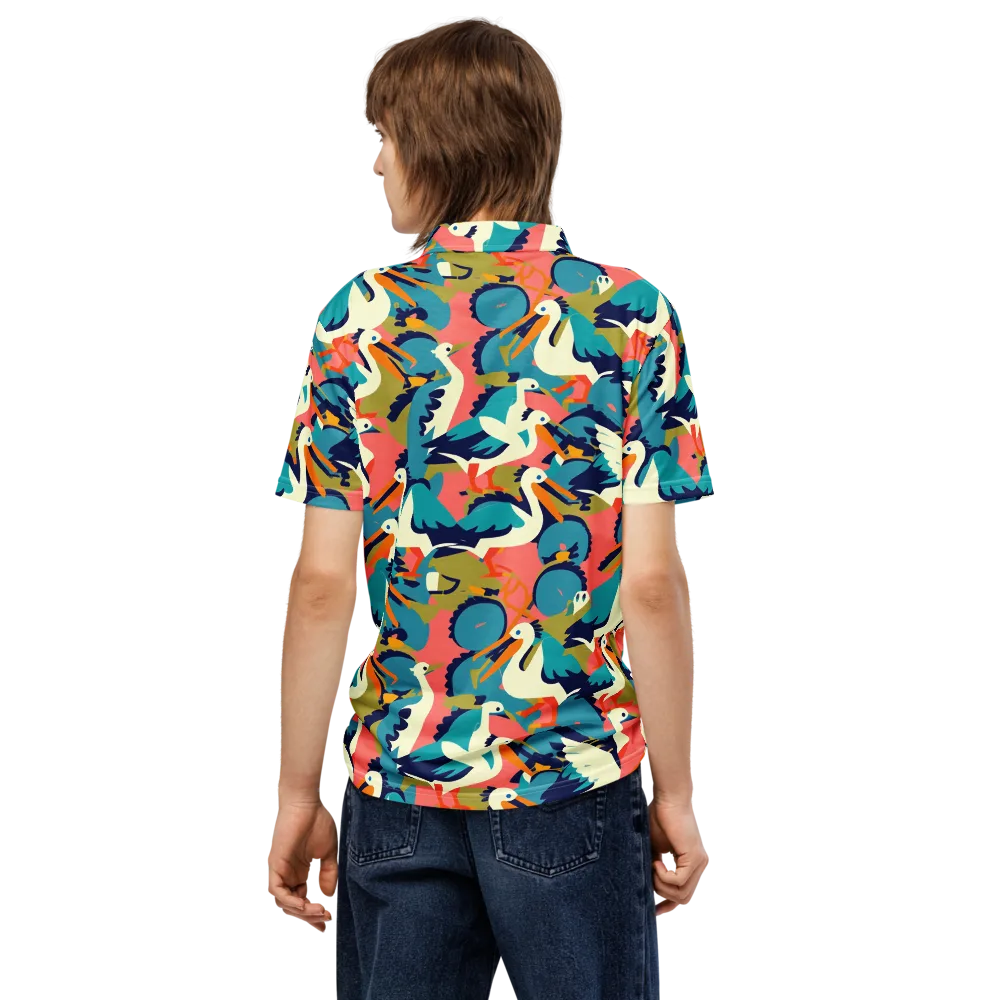 Tidal Flock on Men's Slim Fit Polo Shirt — Back