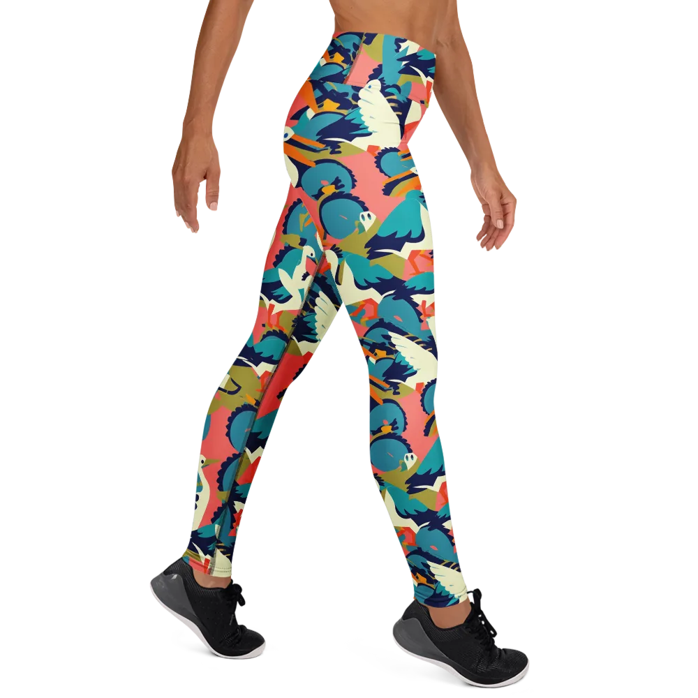 Tidal Flock on Yoga Leggings — Right