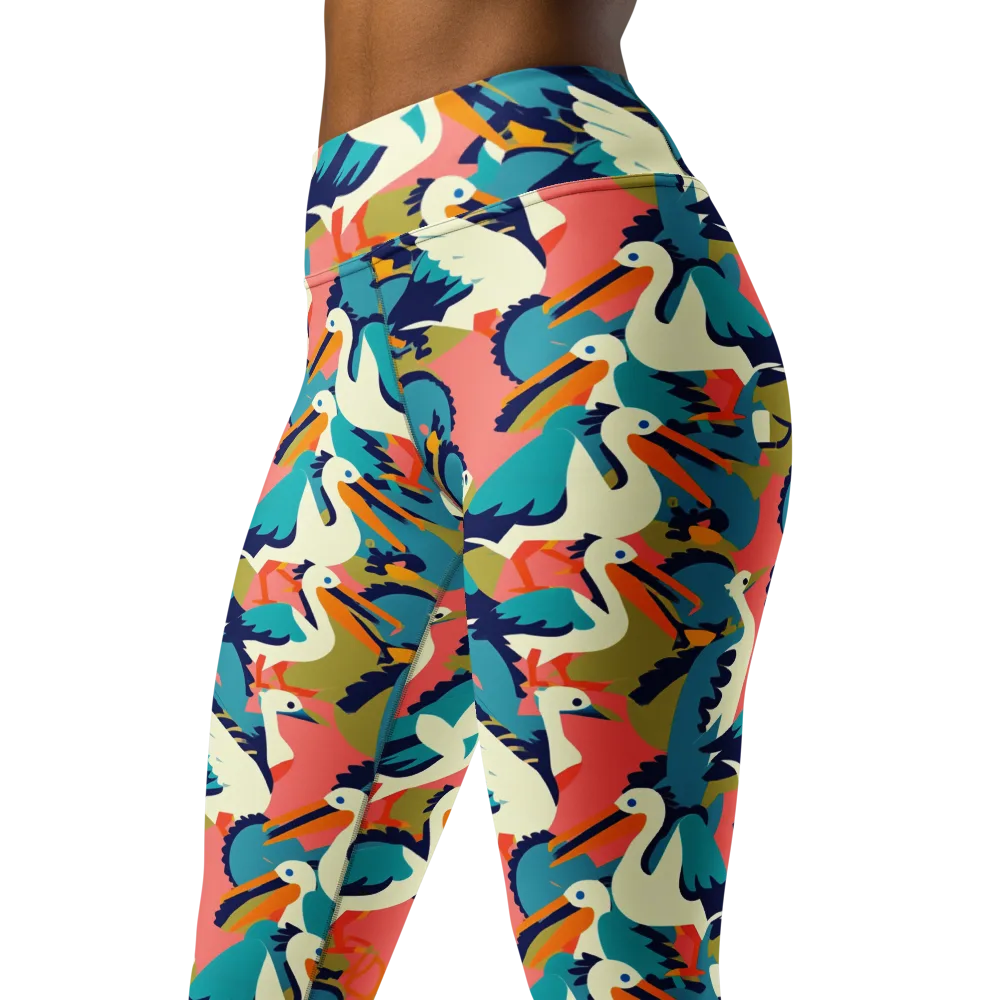 Tidal Flock on Yoga Leggings — Left Front