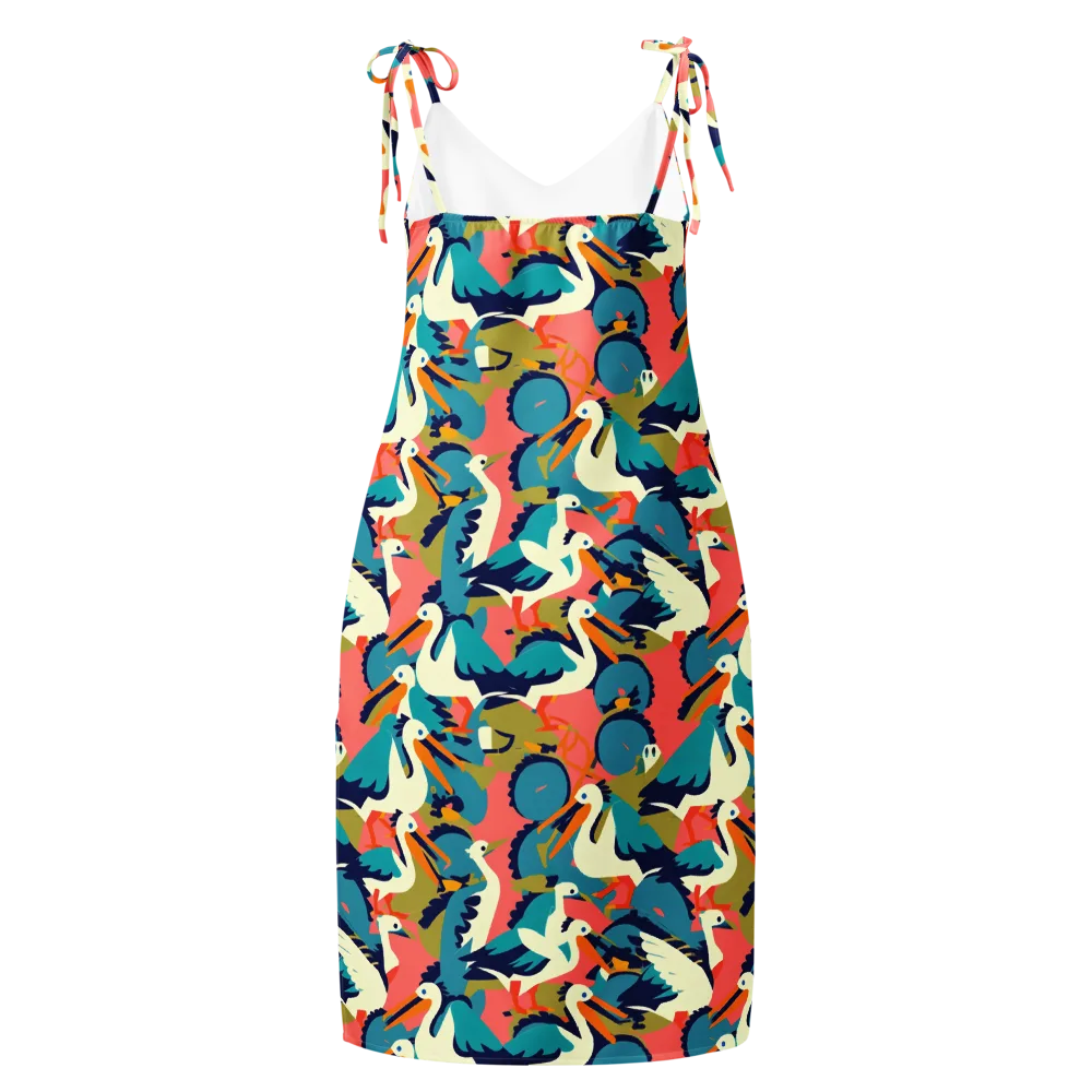 Tidal Flock on Slip Dress — Back