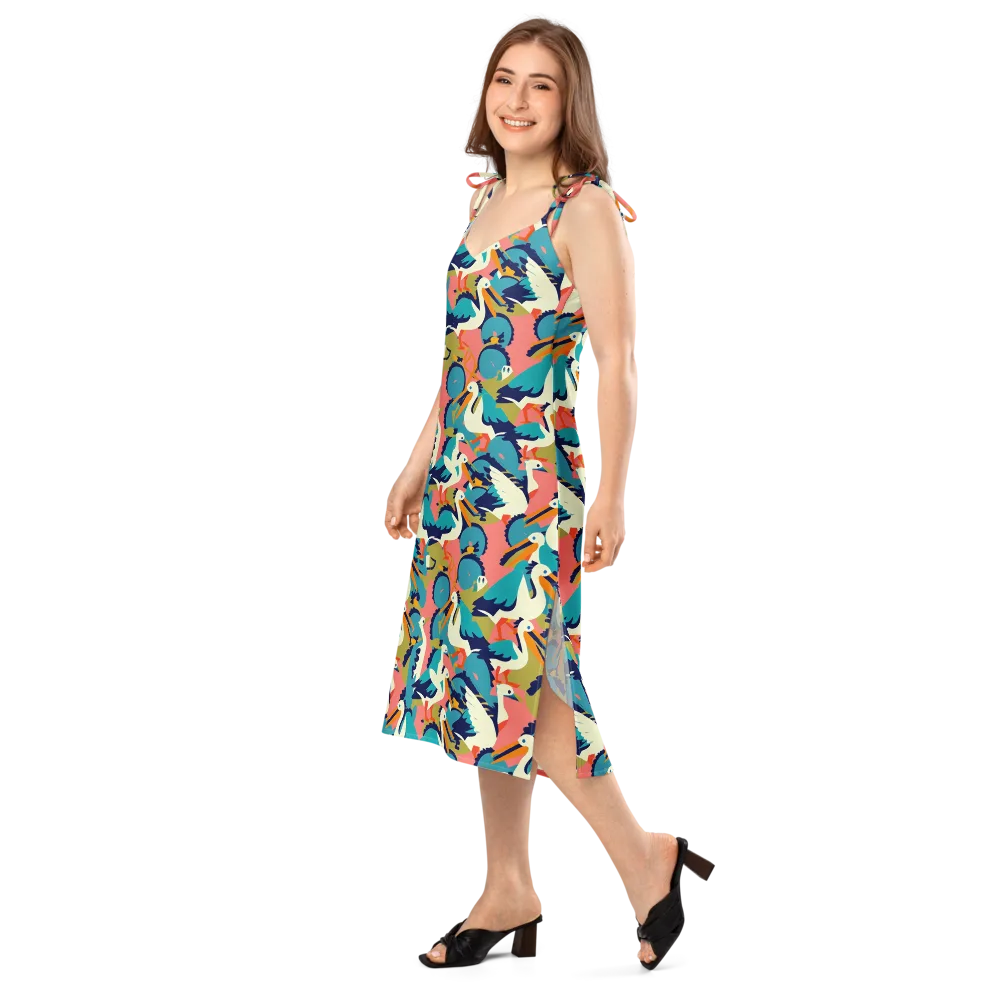 Tidal Flock on Slip Dress — Left Front