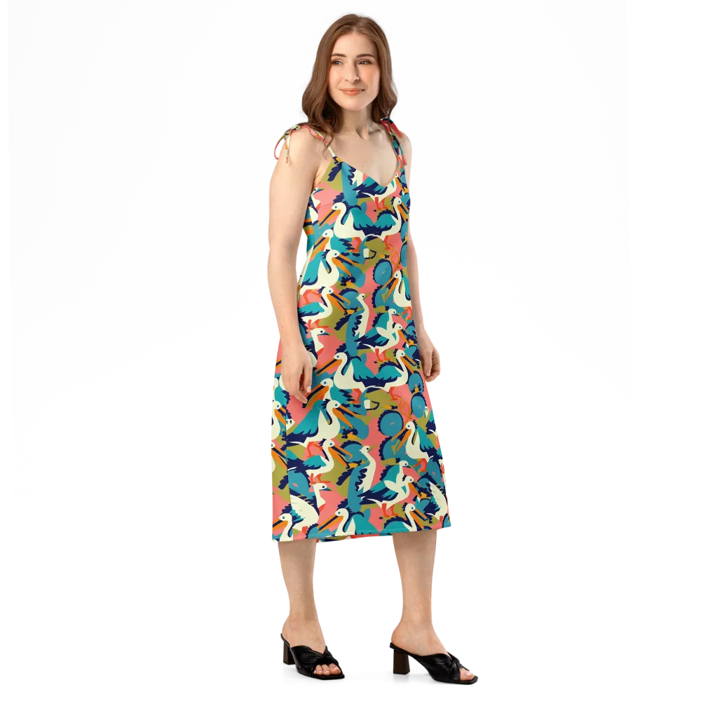 Tidal Flock on Slip Dress — Right Front