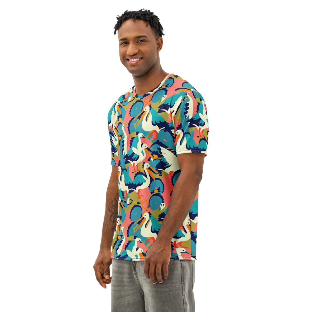 Tidal Flock on Men's Cotton Crew Neck T-Shirt — Left Front