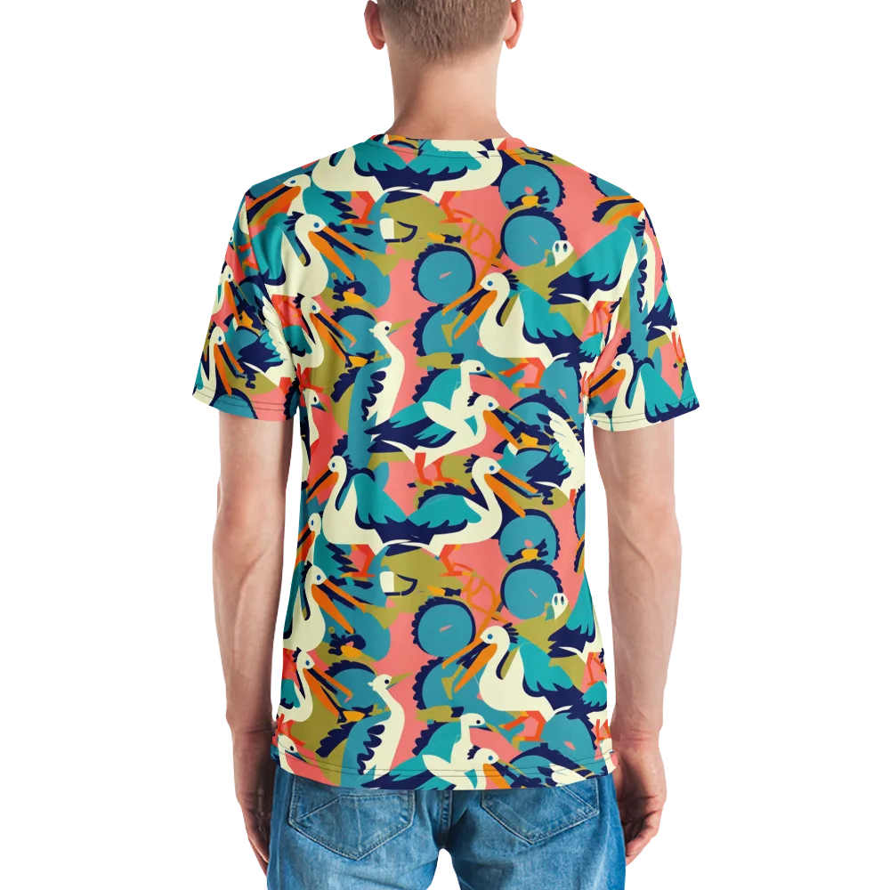 Tidal Flock on Men's Crew Neck T-Shirt — Back