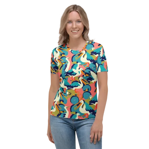 Tidal Flock on a Women's Crew Neck T-Shirt