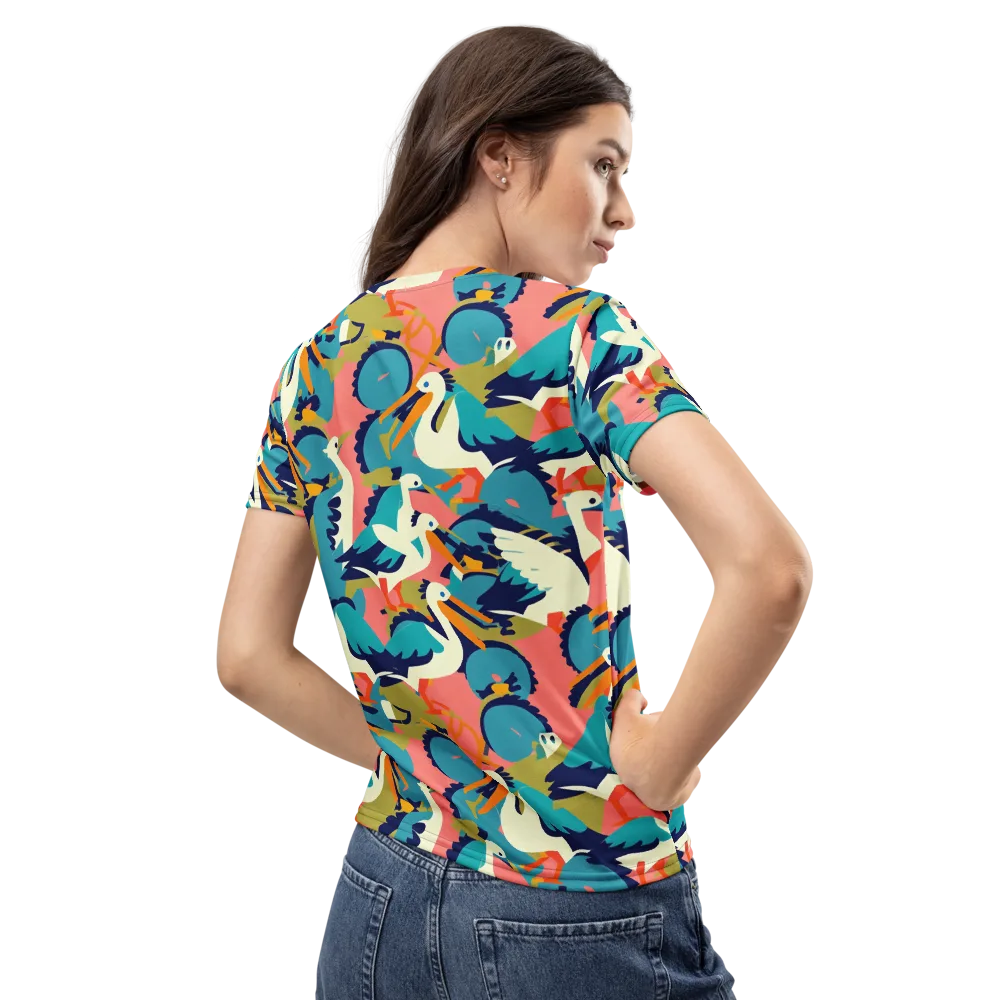 Tidal Flock on Women's Crew Neck T-Shirt — Back