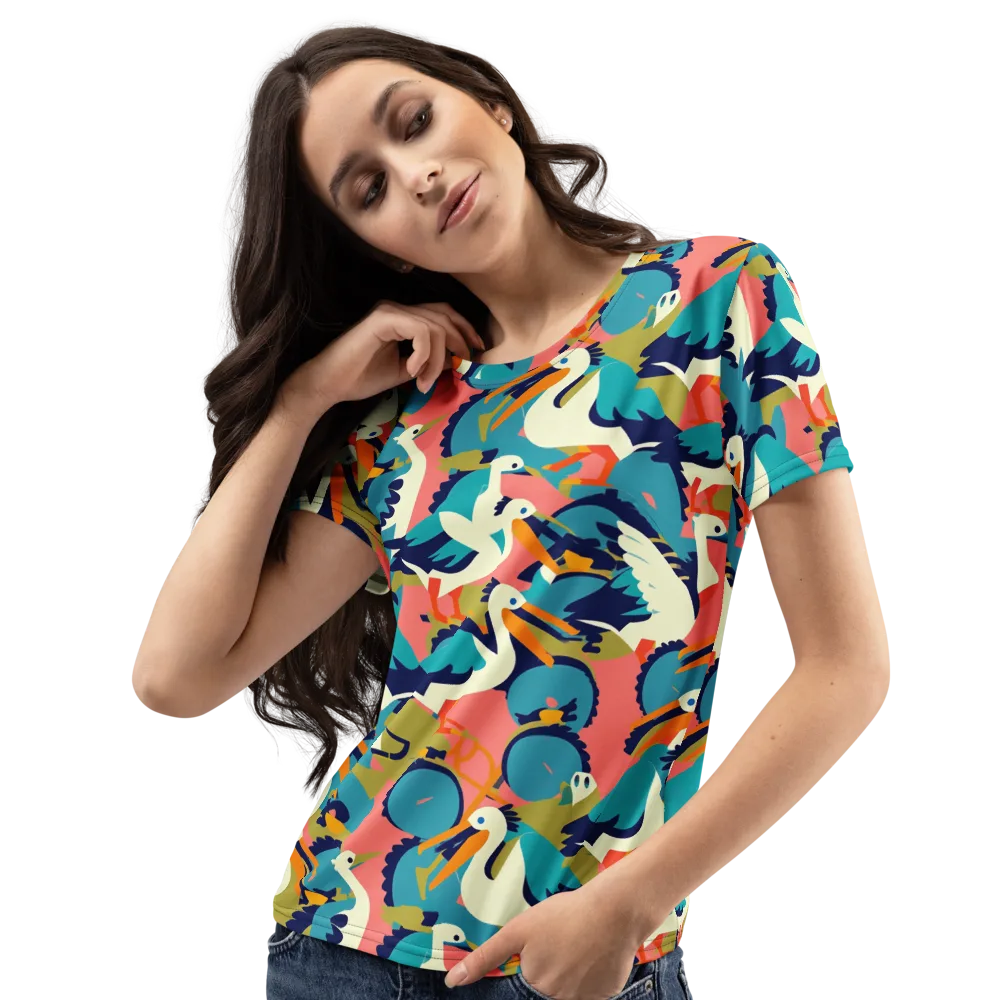 Tidal Flock on Women's Crew Neck T-Shirt — Left Front