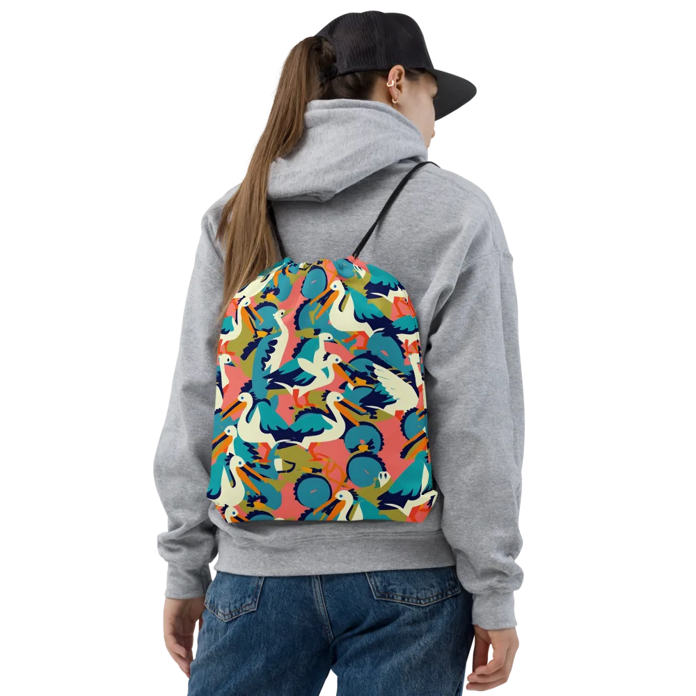 Tidal Flock on Drawstring Bag — Front