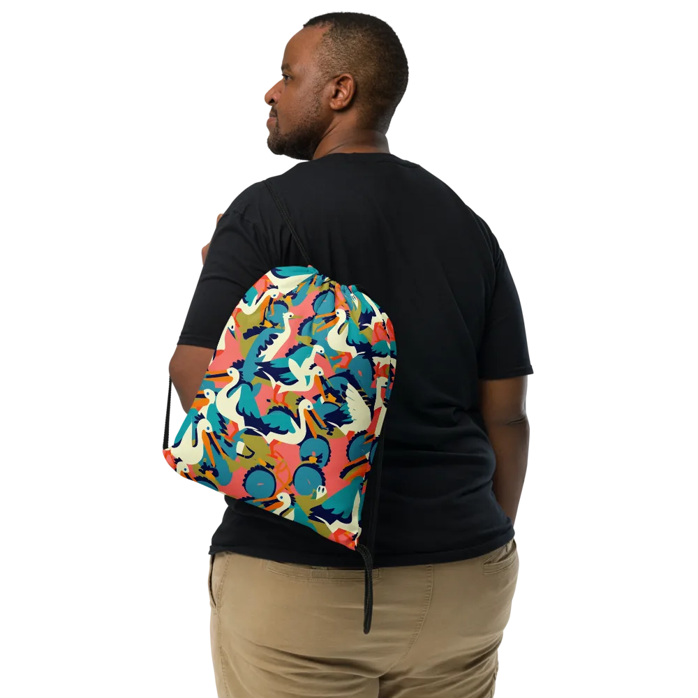 Tidal Flock on Drawstring Bag — Front