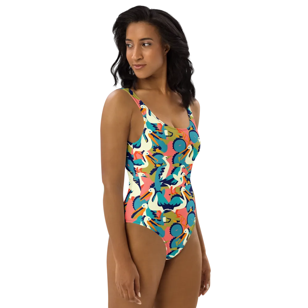 Tidal Flock on One-Piece Swimsuit — Right
