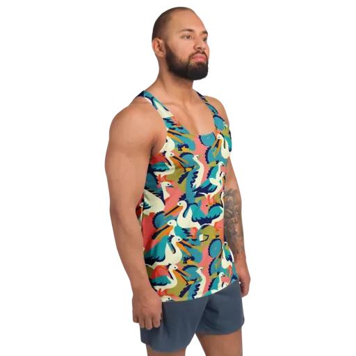 Tidal Flock on a Men's Tank Top