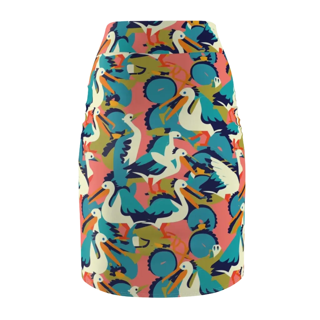 Tidal Flock on Pencil Skirt — Back