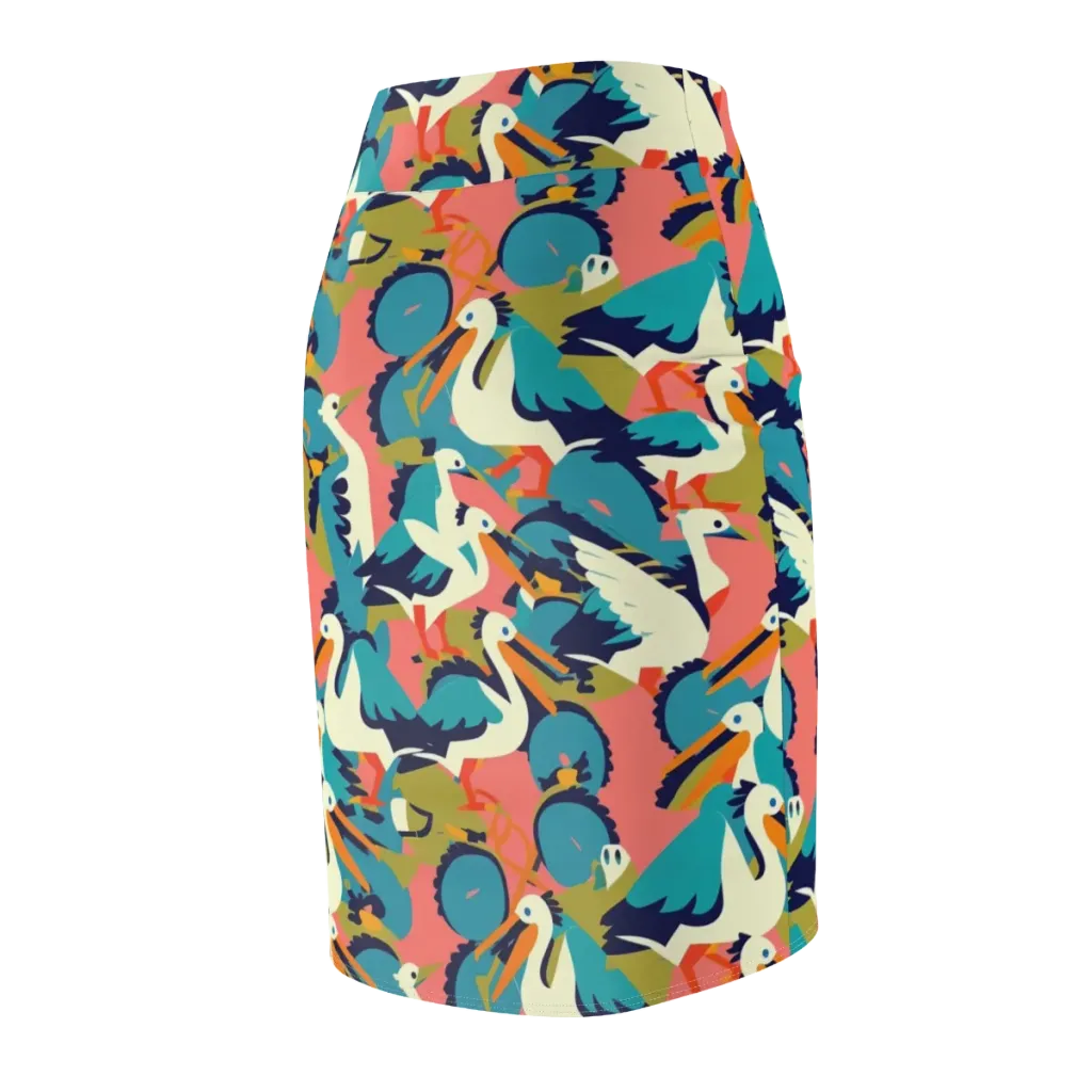 Tidal Flock on Pencil Skirt — Back Side