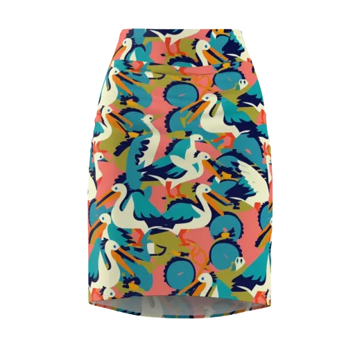 Tidal Flock on a Pencil Skirt