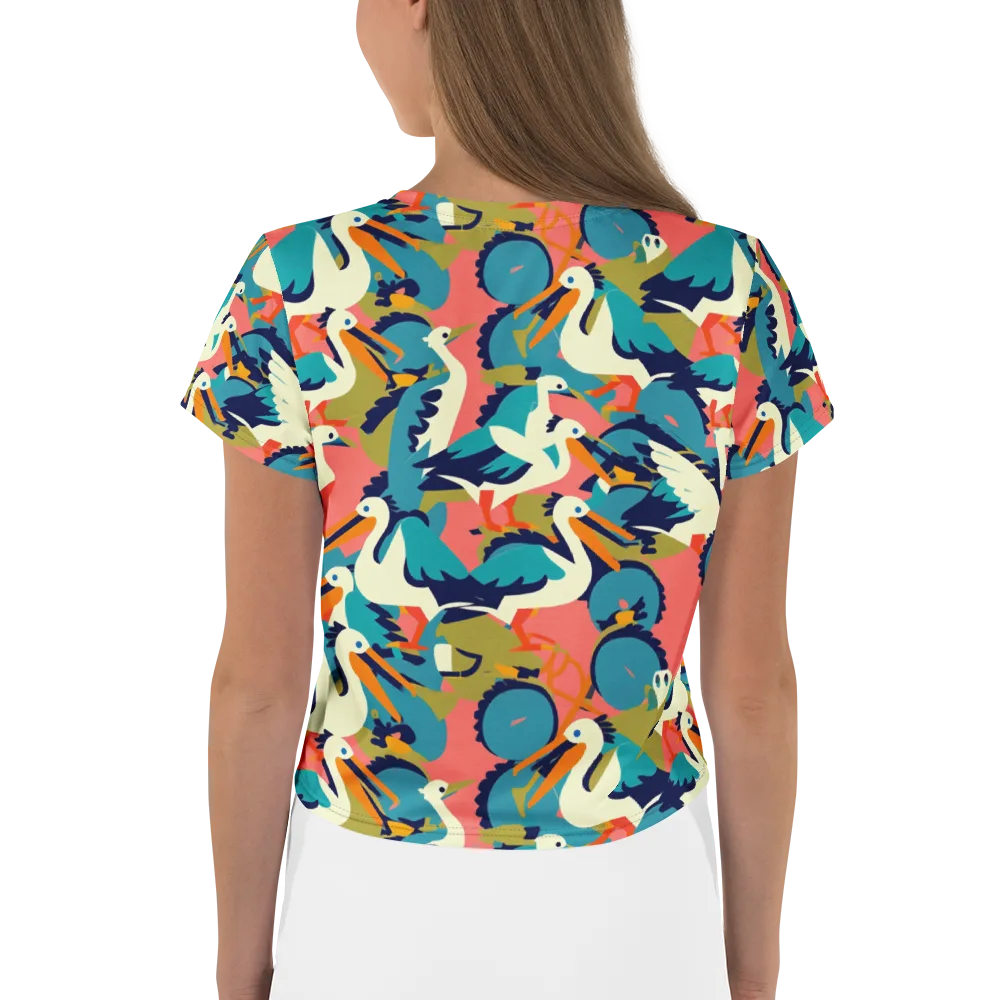 Tidal Flock on Crop Tee — Back
