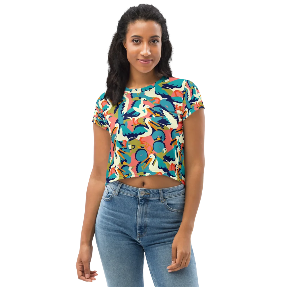 Tidal Flock on Crop Tee — Front