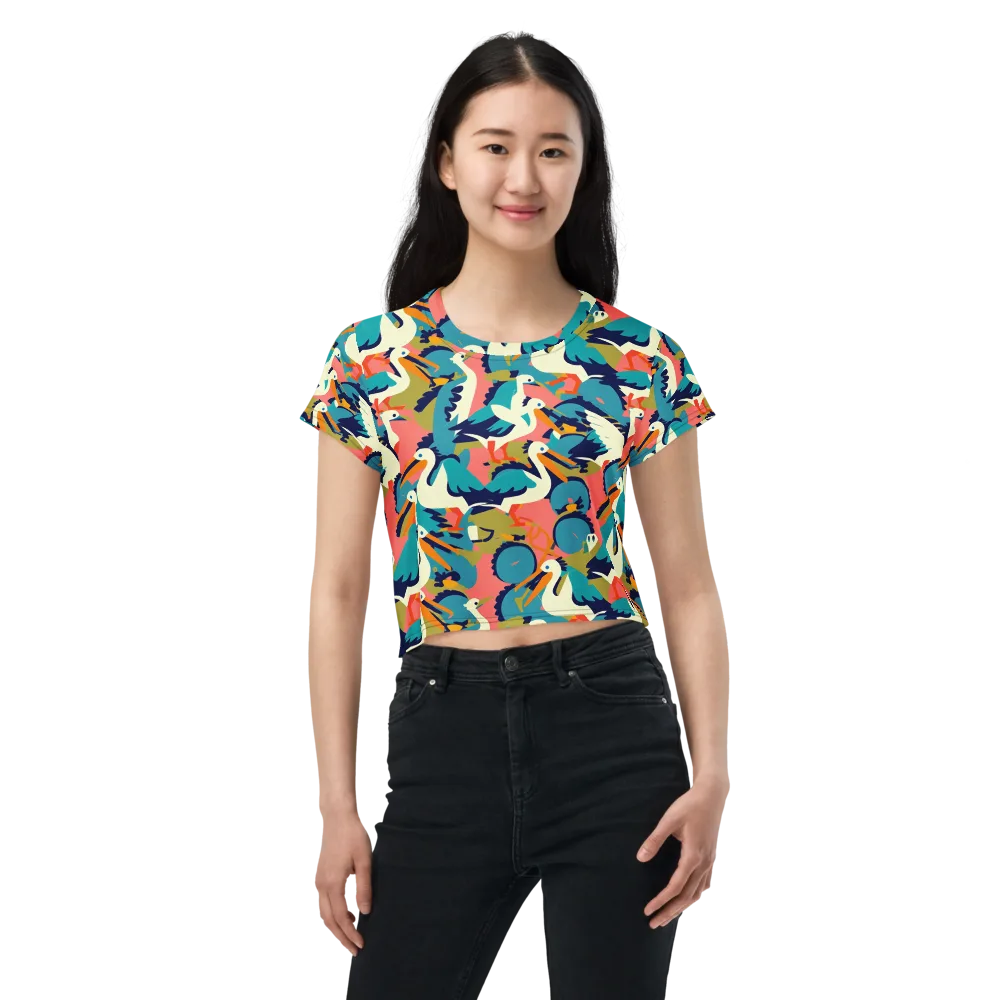 Tidal Flock on Crop Tee — Front
