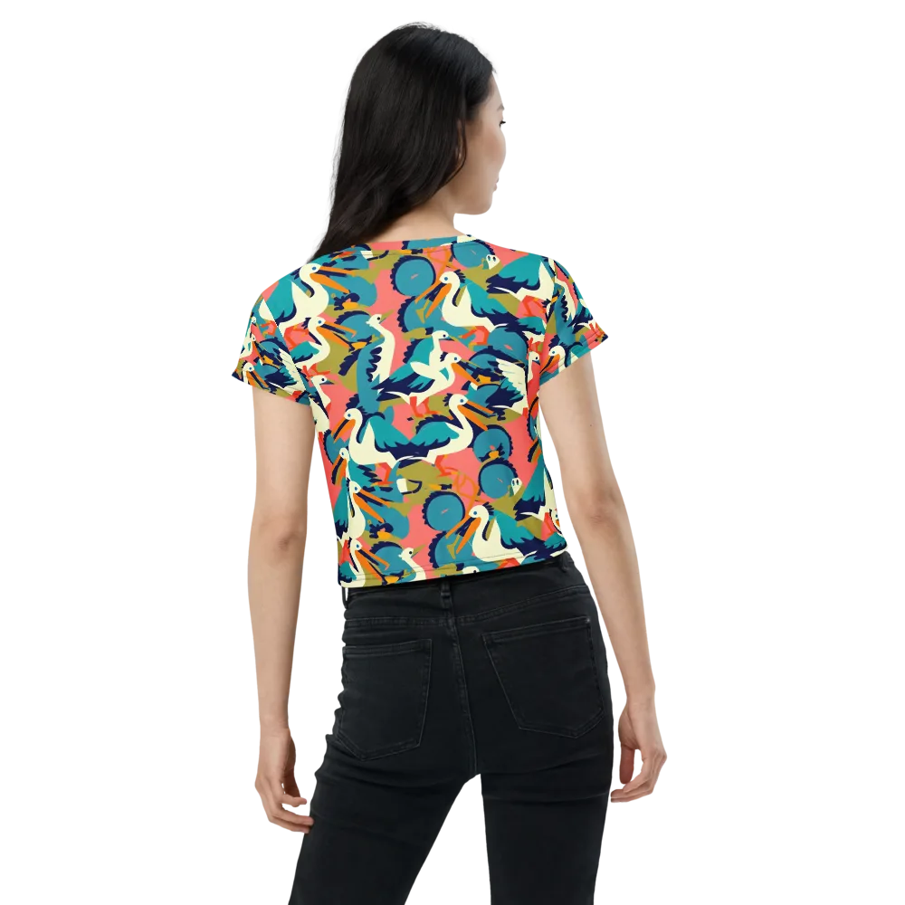 Tidal Flock on Crop Tee — Back