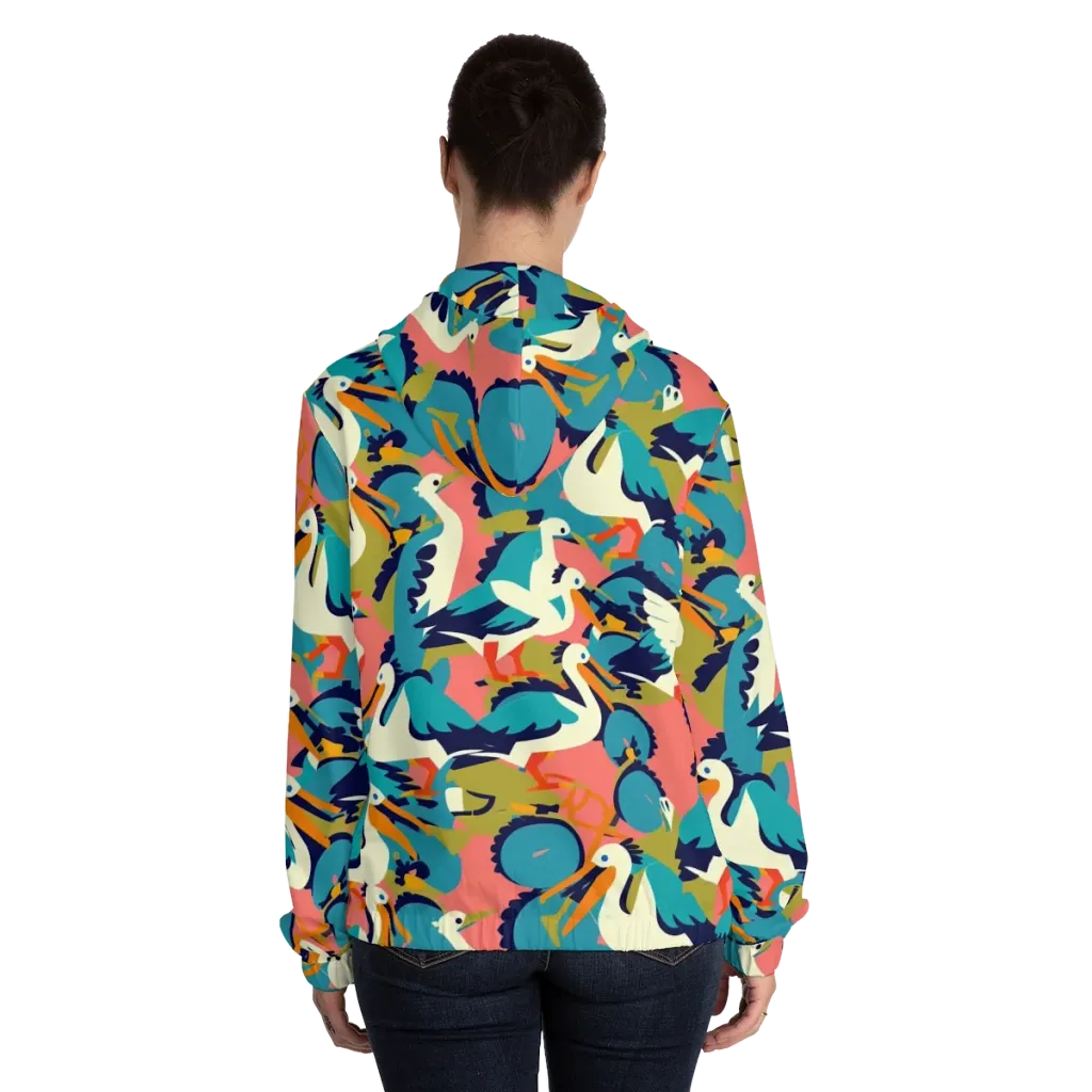 Tidal Flock on Women's Full-Zip Hoodie — Back On Person
