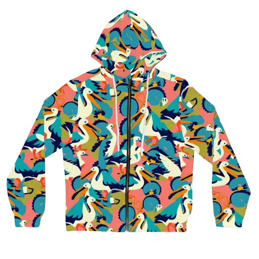 Tidal Flock on a Women's Full-Zip Hoodie