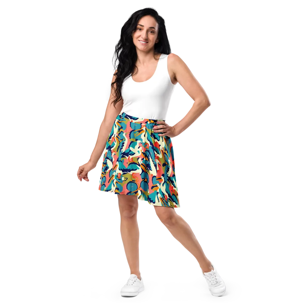 Tidal Flock on Skater Skirt — Front