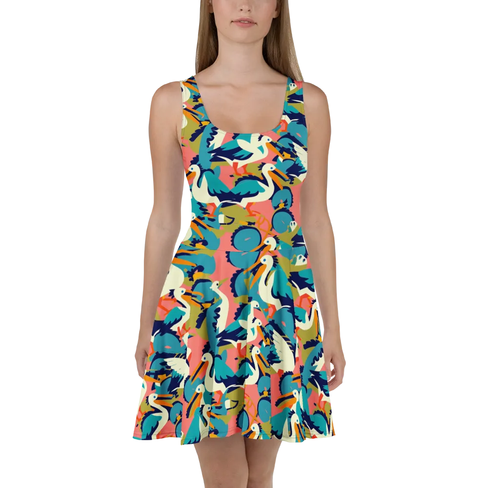 Tidal Flock on Skater Dress — Front