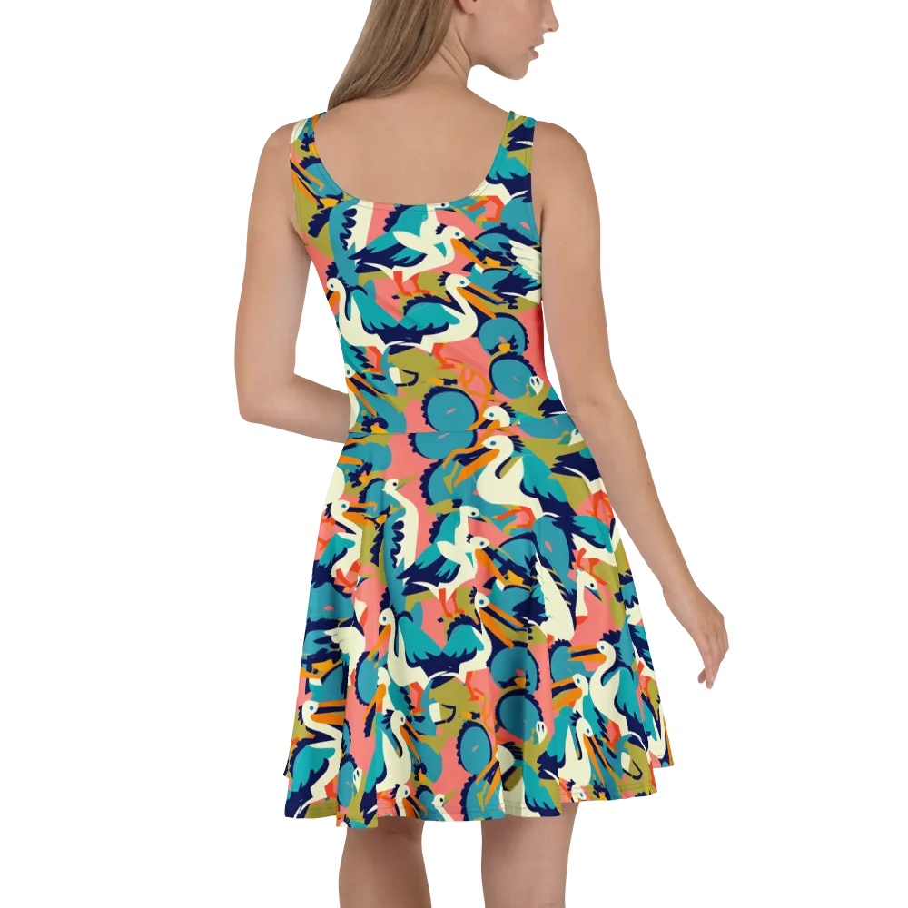 Tidal Flock on Skater Dress — Back