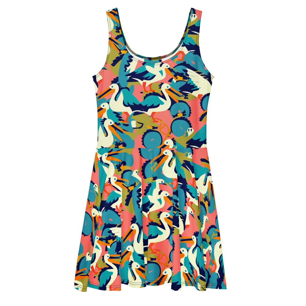 Tidal Flock on Skater Dress — Front