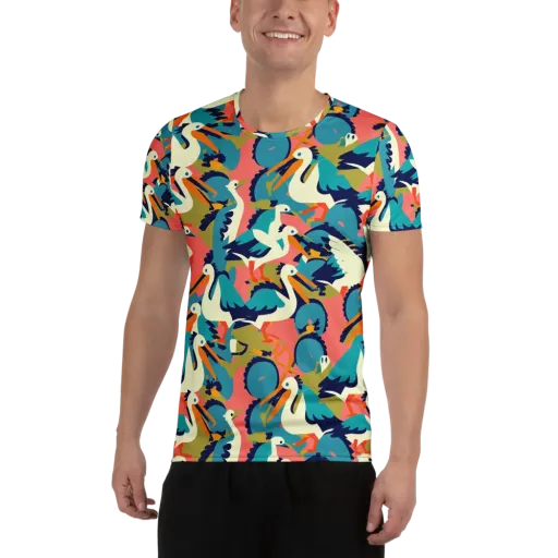 Tidal Flock on a Men's Athletic T-Shirt