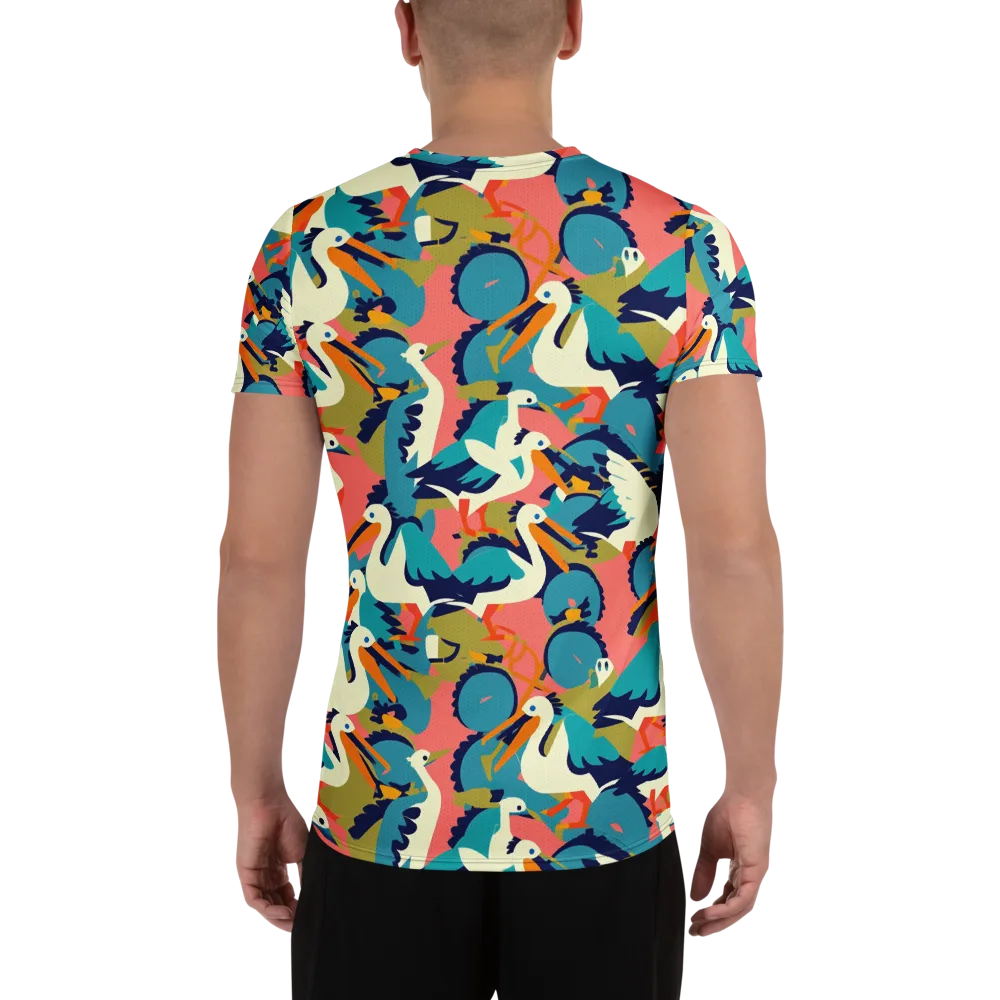 Tidal Flock on Men's Athletic T-Shirt — Back