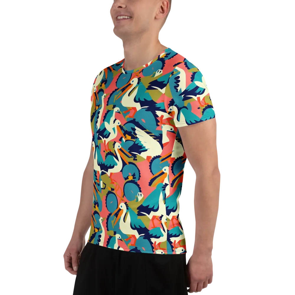 Tidal Flock on Men's Athletic T-Shirt — Left