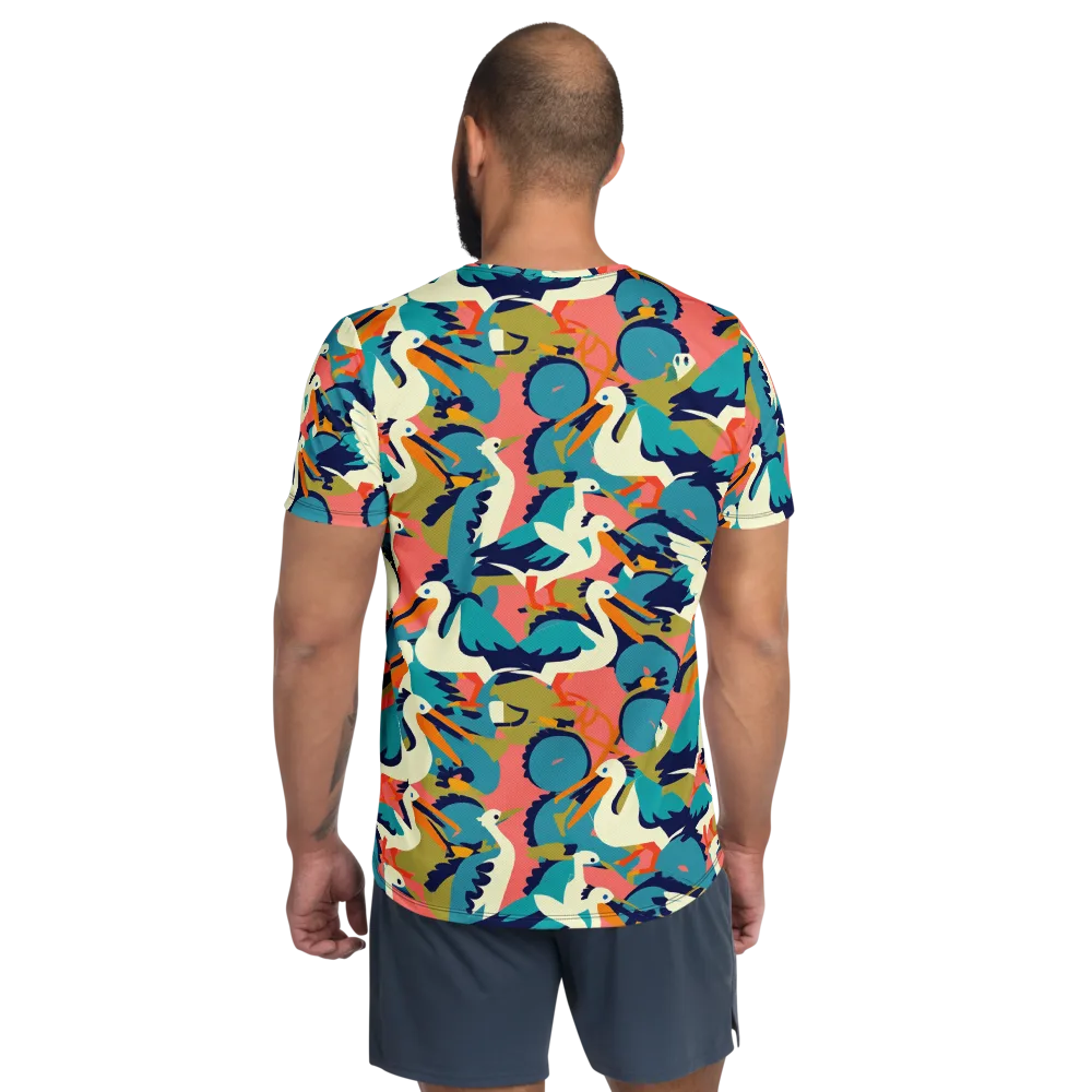 Tidal Flock on Men's Athletic T-Shirt — Back