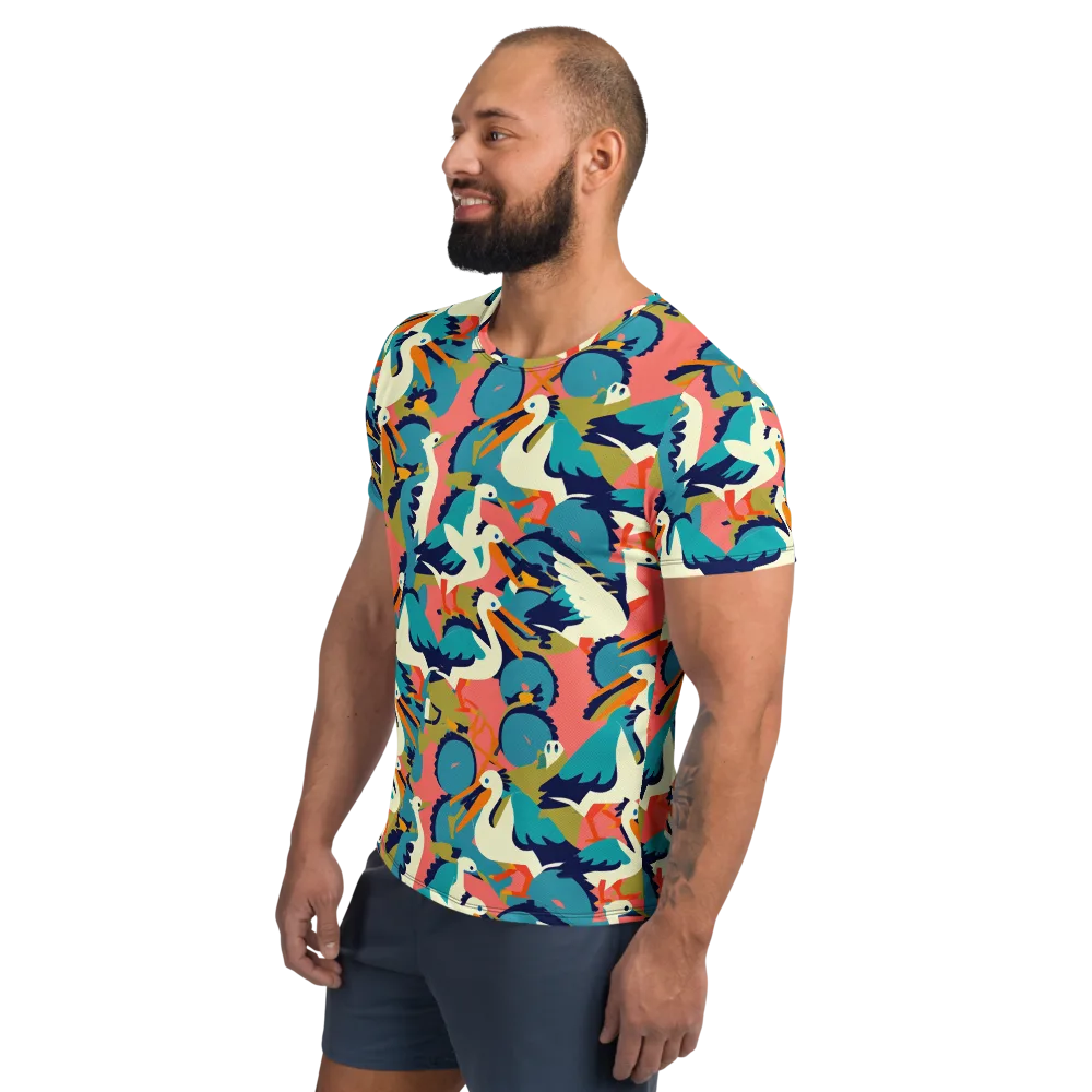 Tidal Flock on Men's Athletic T-Shirt — Left