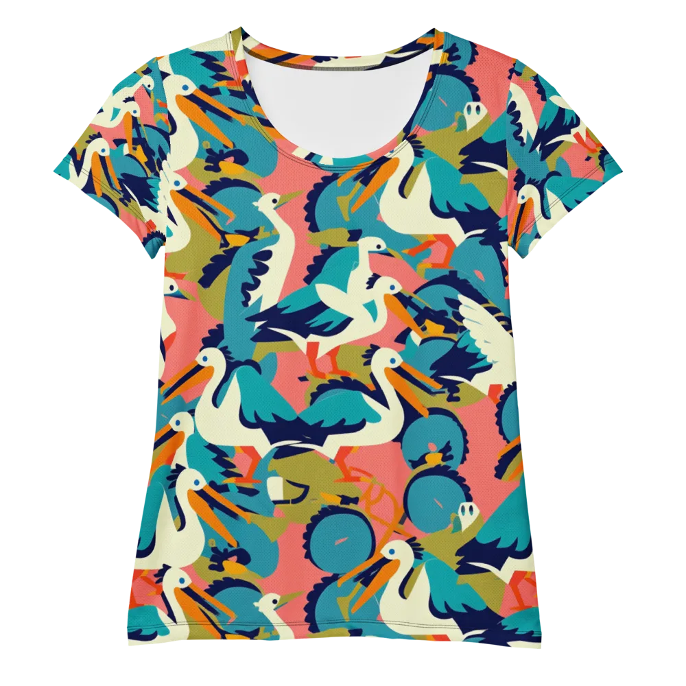 Tidal Flock on Women's Athletic T-Shirt — Front