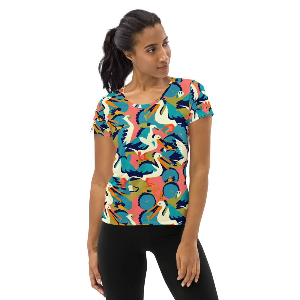 Tidal Flock on Women's Athletic T-Shirt — Front