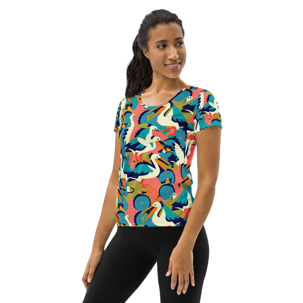 Tidal Flock on Women's Athletic T-Shirt — Left