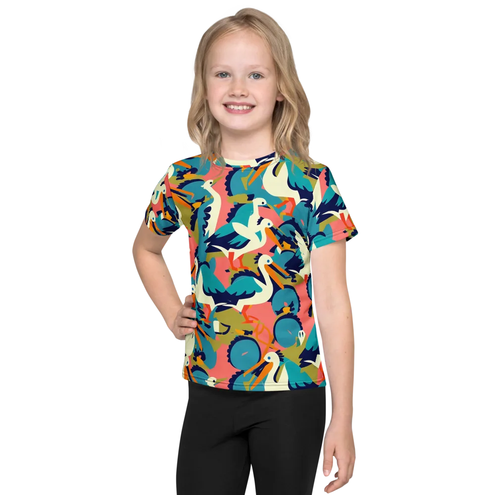 Tidal Flock on Kids Crew Neck T-Shirt — Front