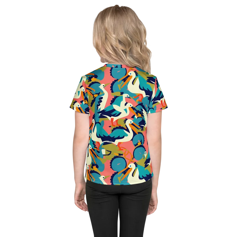 Tidal Flock on Kids Crew Neck T-Shirt — Back