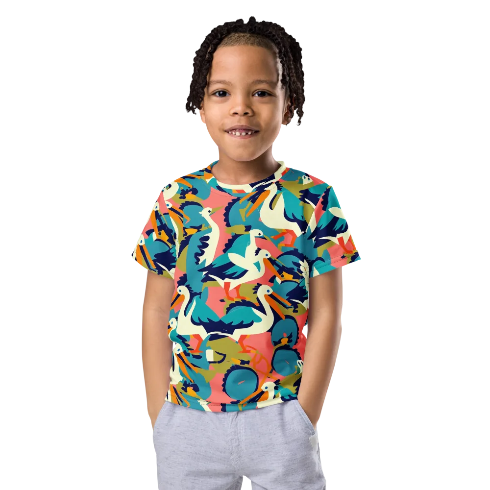 Tidal Flock on Kids Crew Neck T-Shirt — Front