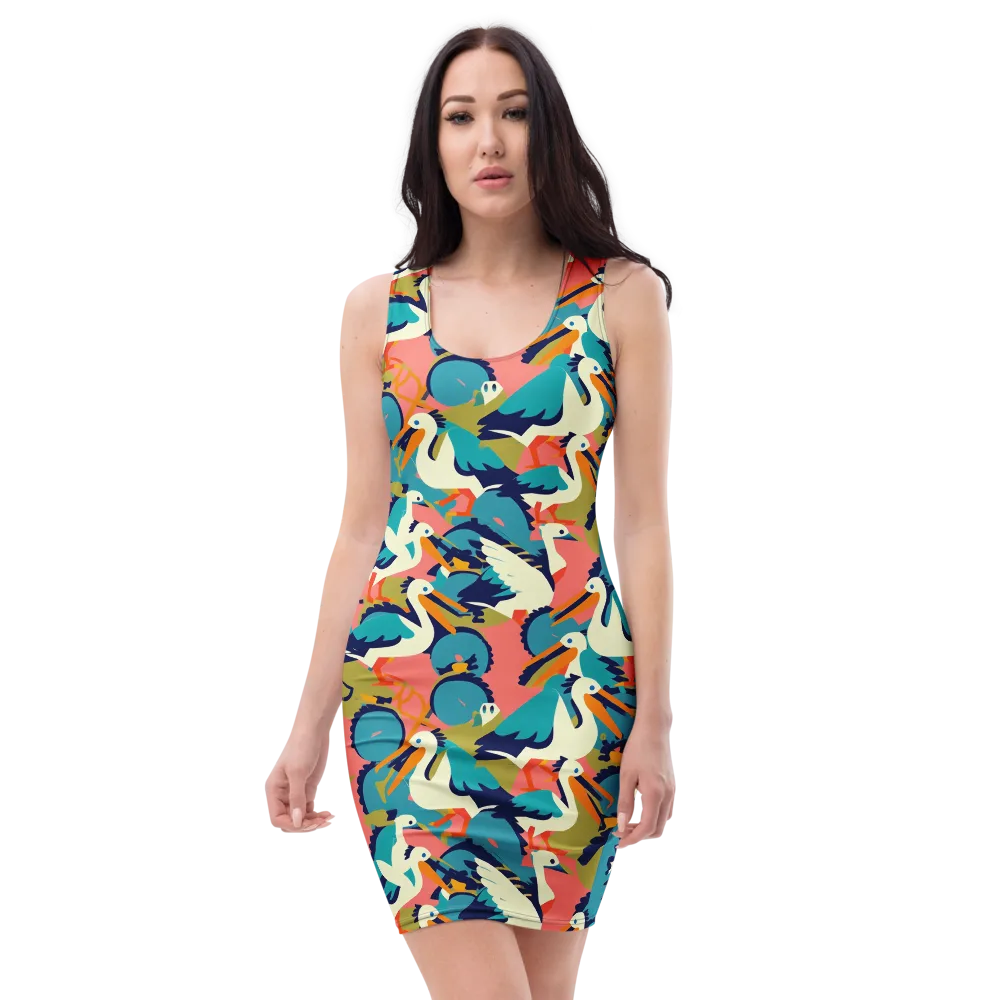 Tidal Flock on Bodycon Dress — Front