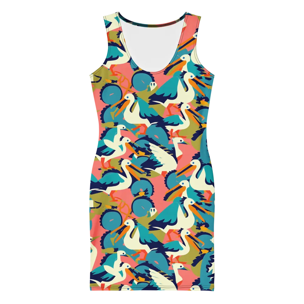 Tidal Flock on Bodycon Dress — Front