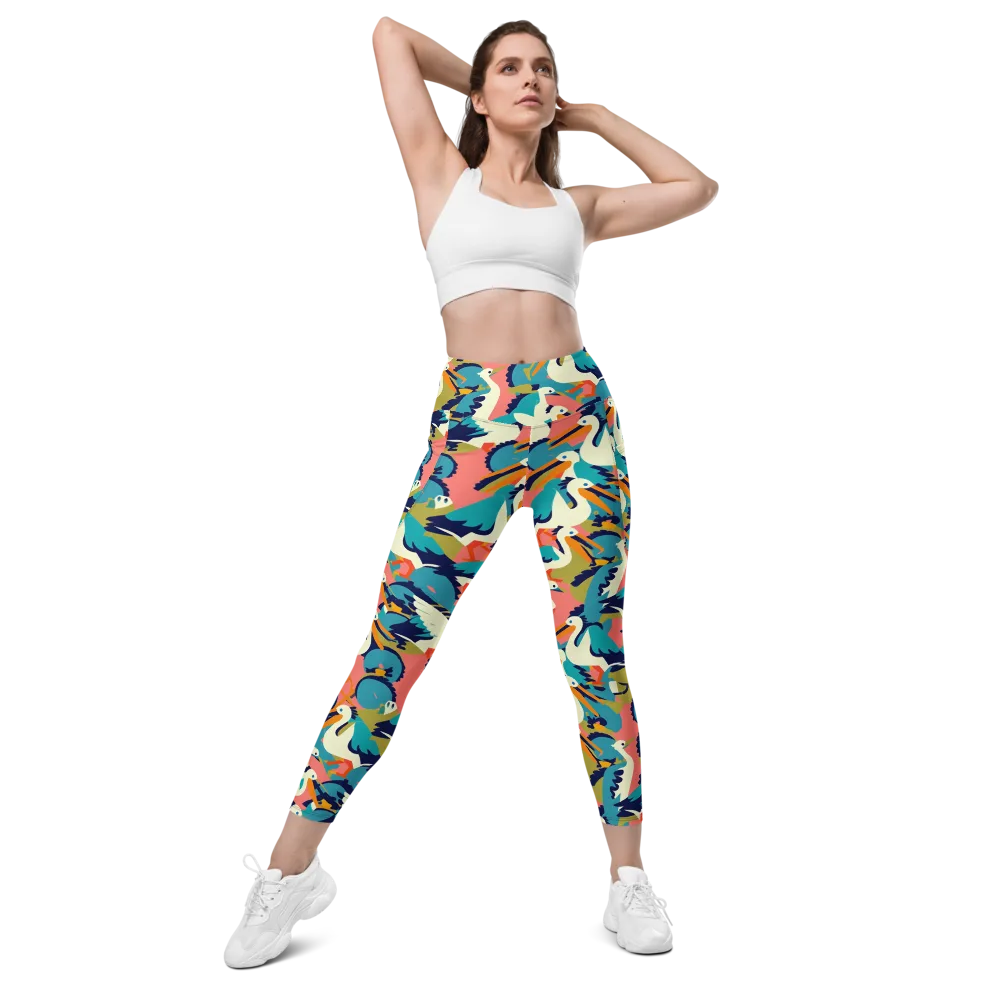 Tidal Flock on Leggings with Pockets — Front