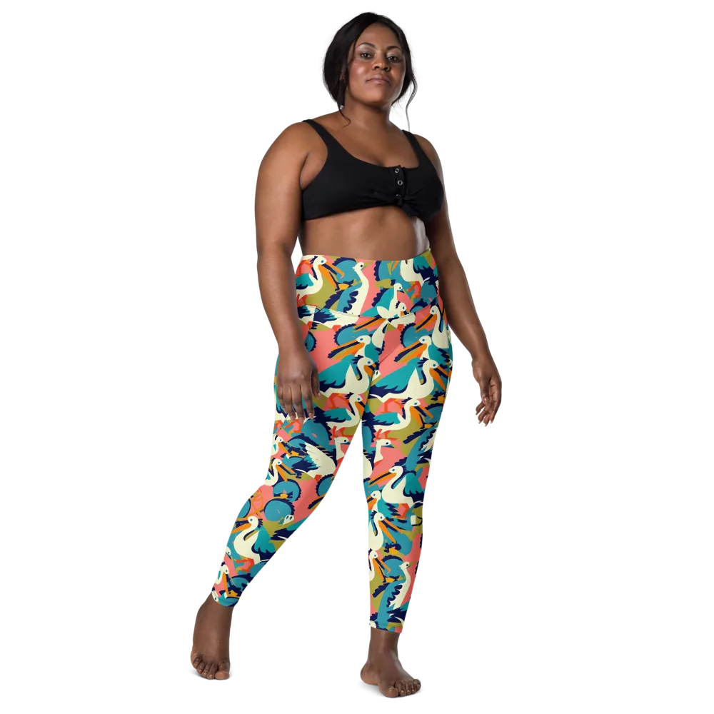 Tidal Flock on Leggings with Pockets — Front