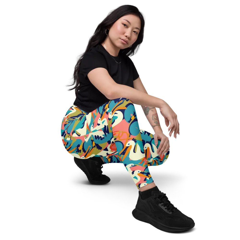 Tidal Flock on Leggings with Pockets — Right Front