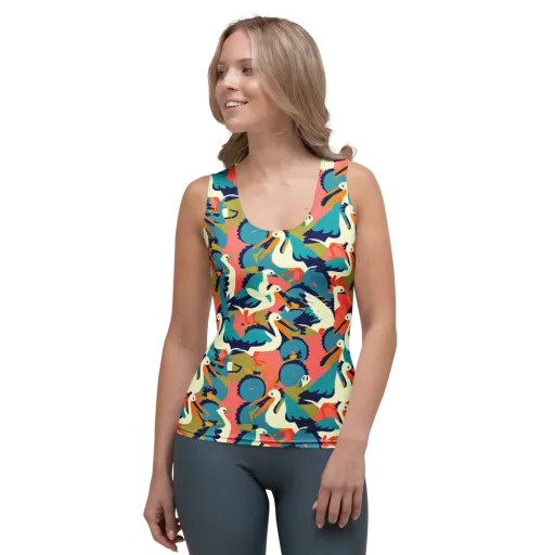 Tidal Flock on a Women's Tank Top