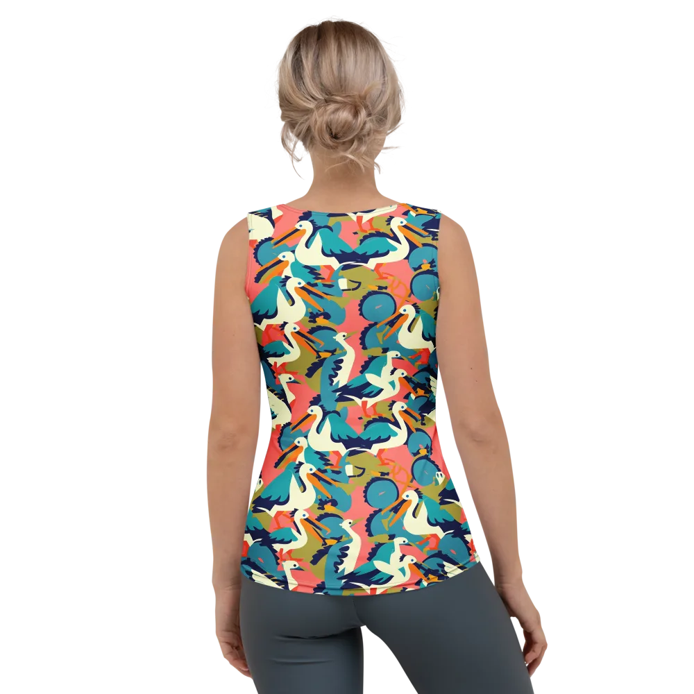 Tidal Flock on Women's Tank Top — Back